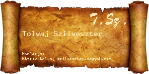 Tolvaj Szilveszter névjegykártya